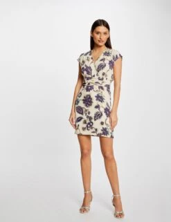Robe Ajustée Imprimé Floral Multico Femme -EllePort Soldes robe ajustee imprime floral multico femme vue5 32536300955270900