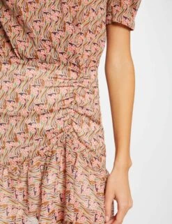 Robe Ajustée Imprimé Végétal Multico Femme 9 Robe Ajustée Imprimé Végétal Multico Femme -EllePort Soldes robe ajustee imprime vegetal multico femme vue4 32536300904380900