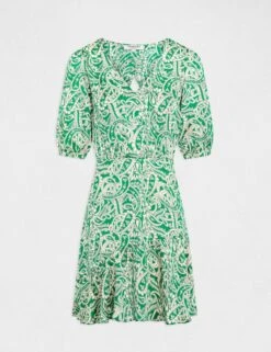 Robe Cintrée Dos Ouvert Satin Imprimée Multico Femme -EllePort Soldes robe cintree dos ouvert satin imprimee multico femme vue3 32536300954950900