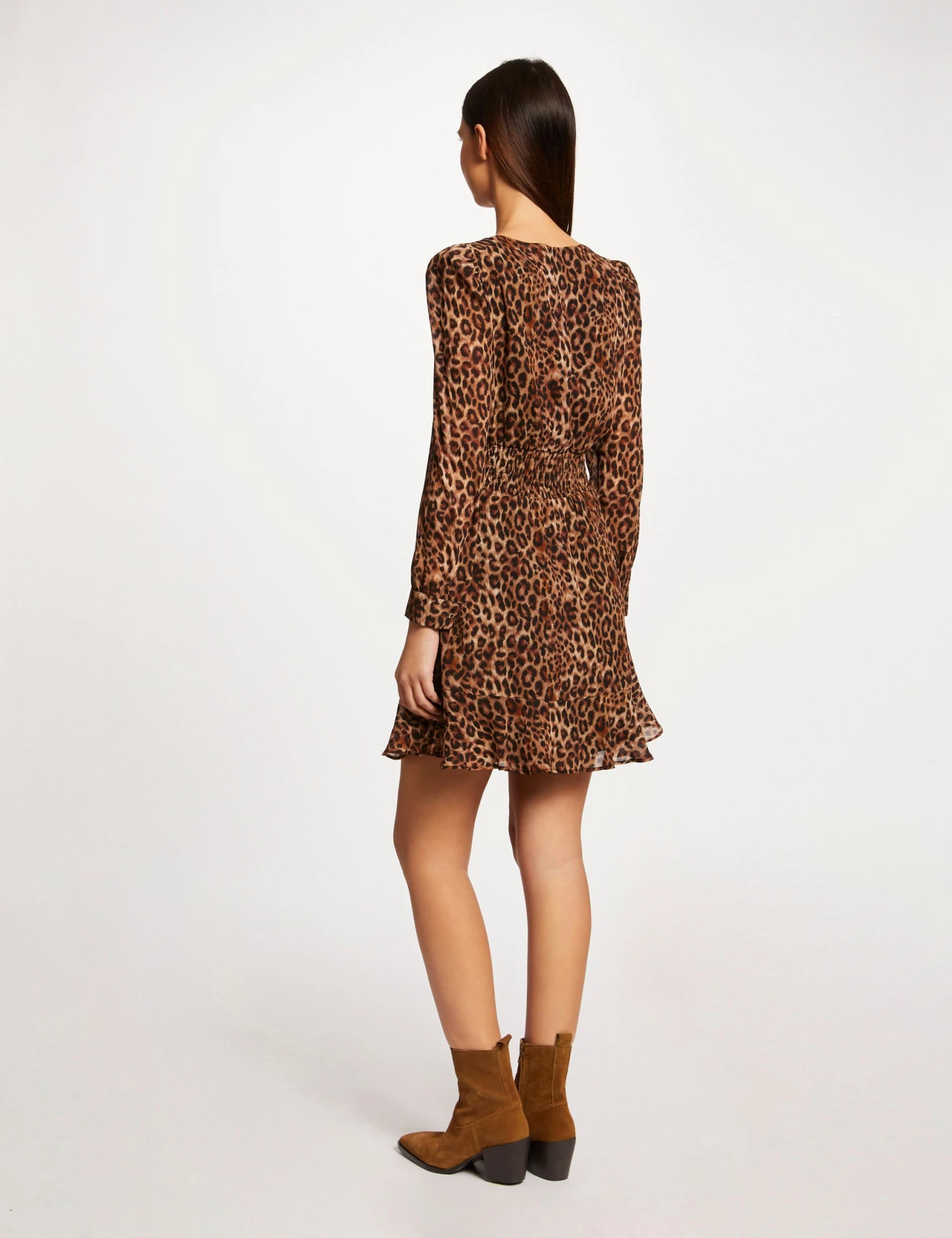 Robe Cintrée Imprimé Léopard Multico Femme 2 Robe Cintrée Imprimé Léopard Multico Femme – Image 2