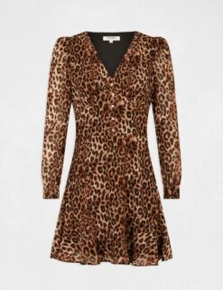 Robe Cintrée Imprimé Léopard Multico Femme 9 Robe Cintrée Imprimé Léopard Multico Femme -EllePort Soldes robe cintree imprime leopard multico femme vue3 32536300950470900