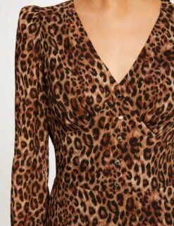 Robe Cintrée Imprimé Léopard Multico Femme 7 Robe Cintrée Imprimé Léopard Multico Femme -EllePort Soldes robe cintree imprime leopard multico femme vue6 32536300950470900