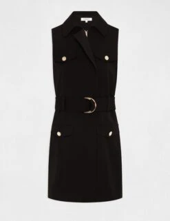 Robe Cintrée Zippée Ceinturée Noir Femme 8 Robe Cintrée Zippée Ceinturée Noir Femme -EllePort Soldes robe cintree zippee ceinturee noir femme vue3 32536300949120100