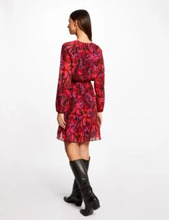 Robe Droite Froncée Imprimé Végétal Multico Femme 7 Robe Droite Froncée Imprimé Végétal Multico Femme -EllePort Soldes robe droite froncee imprime vegetal multico femme vue2 32536300936690900