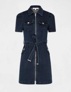 Robe Droite Zippée Ceinturée En Jean Jean Brut Femme 10 Robe Droite Zippée Ceinturée En Jean Jean Brut Femme -EllePort Soldes robe droite zippee ceinturee en jean jean brut femme vue3 32536300931490305