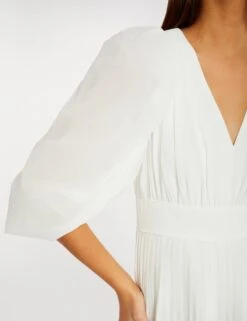 Robe évasée Avec Manches Bouffantes Ecru Femme -EllePort Soldes robe evasee avec manches bouffantes ecru femme vue6 32536300938570201