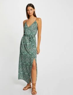 Robe Longue Droite Imprimé Cachemire Multico Femme