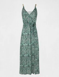 Robe Longue Droite Imprimé Cachemire Multico Femme -EllePort Soldes robe longue droite imprime cachemire multico femme vue3 32536300958790900