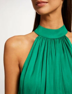 Robe Longue évasée Fluide Vert Femme -EllePort Soldes robe longue evasee fluide vert femme vue6 32536300901850600