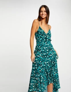 Robe Longue évasée Imprimé Abstrait Vert Femme 8 Robe Longue évasée Imprimé Abstrait Vert Femme -EllePort Soldes robe longue evasee imprime abstrait vert femme vue5 32536300931120600