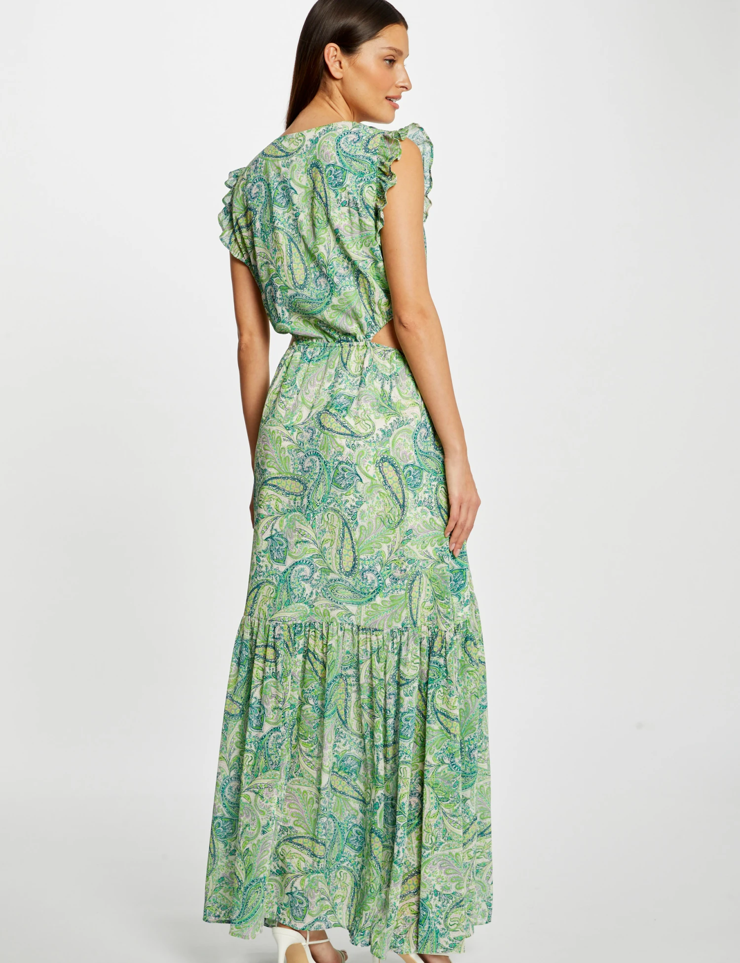 Robe Longue évasée Imprimé Cachemire Multico Femme 2 Robe Longue évasée Imprimé Cachemire Multico Femme – Image 2