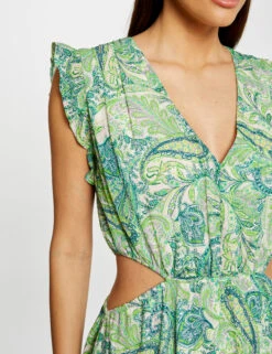 Robe Longue évasée Imprimé Cachemire Multico Femme 9 Robe Longue évasée Imprimé Cachemire Multico Femme -EllePort Soldes robe longue evasee imprime cachemire multico femme vue4 32536300938620900