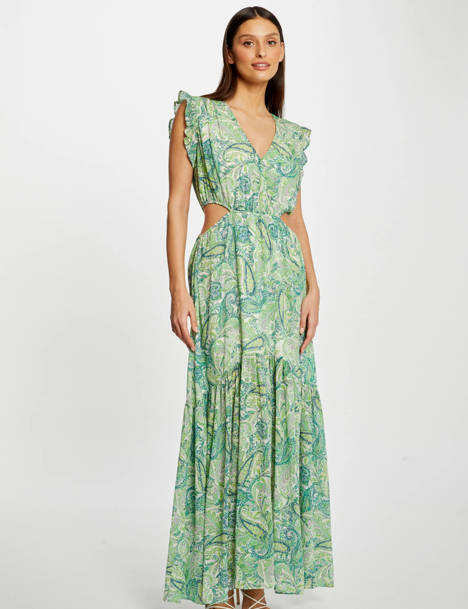 Robe Longue évasée Imprimé Cachemire Multico Femme 3 Robe Longue évasée Imprimé Cachemire Multico Femme – Image 3