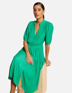 Robe Midi évasée Imprimé Cachemire Vert Moyen Femme