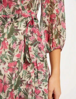 Robe Midi Portefeuille Imprimé Floral Multico Femme -EllePort Soldes robe midi portefeuille imprime floral multico femme vue6 32536300946610900