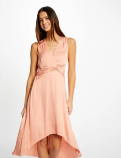 Robe Midi Trapèze Asymétrique Rose Moyen Femme -EllePort Soldes robe midi trapeze asymetrique rose moyen femme vue5 32536300938680514