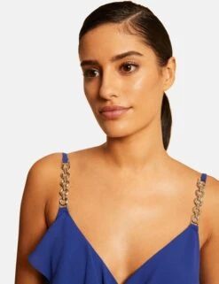 Robe Patineuse Avec Col Cache-coeur Bleu Electrique Femme -EllePort Soldes robe patineuse avec col cache coeur bleu electrique femme vue4 32536300931690314