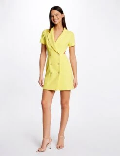 Robe Portefeuille Avec Ouvertures Jaune Femme -EllePort Soldes robe portefeuille avec ouvertures jaune femme vue5 32536300947220400