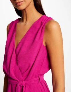 Robe Portefeuille Fluide Ceinturée Framboise Femme -EllePort Soldes robe portefeuille fluide ceinturee framboise femme vue4 32536300950480502