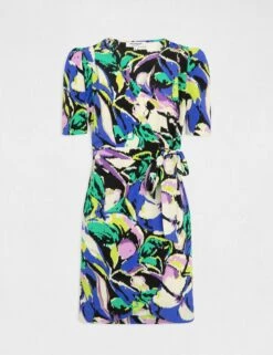 Robe Portefeuille Imprimé Abstrait Multico Femme -EllePort Soldes robe portefeuille imprime abstrait multico femme vue3 32536300958780900