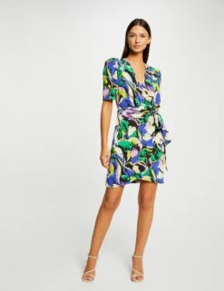 Robe Portefeuille Imprimé Abstrait Multico Femme -EllePort Soldes robe portefeuille imprime abstrait multico femme vue5 32536300958780900