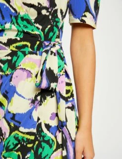 Robe Portefeuille Imprimé Abstrait Multico Femme -EllePort Soldes robe portefeuille imprime abstrait multico femme vue6 32536300958780900