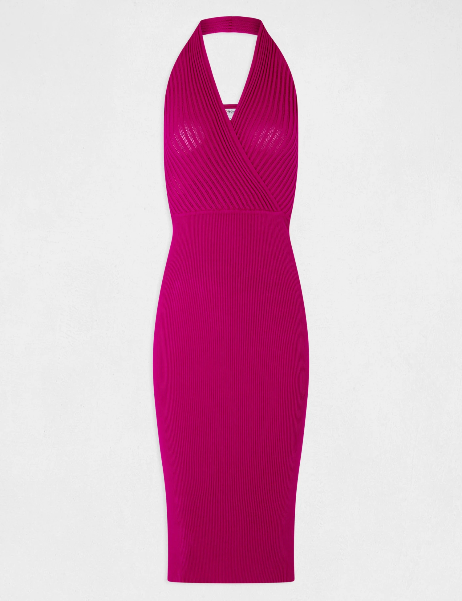 Robe Pull Ajustée Dos Ouvert Framboise Femme 5 Robe Pull Ajustée Dos Ouvert Framboise Femme – Image 5