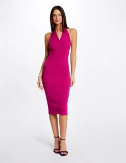 Robe Pull Ajustée Dos Ouvert Framboise Femme 9 Robe Pull Ajustée Dos Ouvert Framboise Femme -EllePort Soldes robe pull ajustee dos ouvert framboise femme vue5 32536300943500502