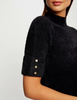 Robe Pull Ajustée Manches Courtes Noir Femme 9 Robe Pull Ajustée Manches Courtes Noir Femme -EllePort Soldes robe pull ajustee manches courtes noir femme vue4 32536300950030100