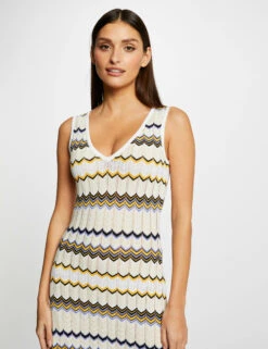 Robe Pull Longue Droite Imprimé Chevron Ivoire Femme 8 Robe Pull Longue Droite Imprimé Chevron Ivoire Femme -EllePort Soldes robe pull longue droite imprime chevron ivoire femme vue5 32536300932710203