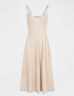 Robe Pull Midi évasée à Bretelles Fines Dore Femme 10 Robe Pull Midi évasée à Bretelles Fines Dore Femme -EllePort Soldes robe pull midi evasee a bretelles fines dore femme vue3 32536300931330401