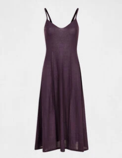 Robe Pull Midi évasée à Bretelles Fines Prune Femme 10 Robe Pull Midi évasée à Bretelles Fines Prune Femme -EllePort Soldes robe pull midi evasee a bretelles fines prune femme vue3 32536300931330505