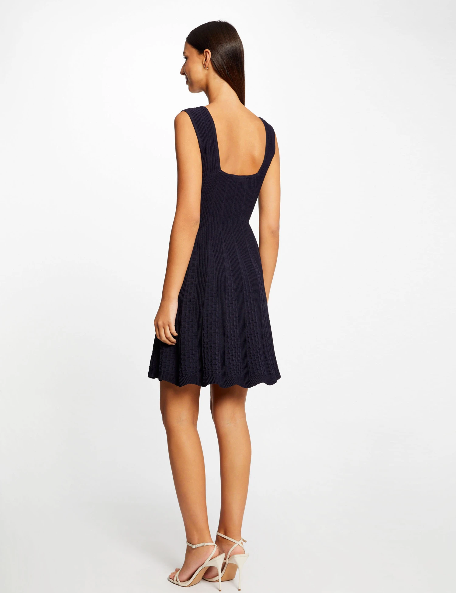 Robe Pull Patineuse à Bretelles Marine Femme 2 Robe Pull Patineuse à Bretelles Marine Femme – Image 2