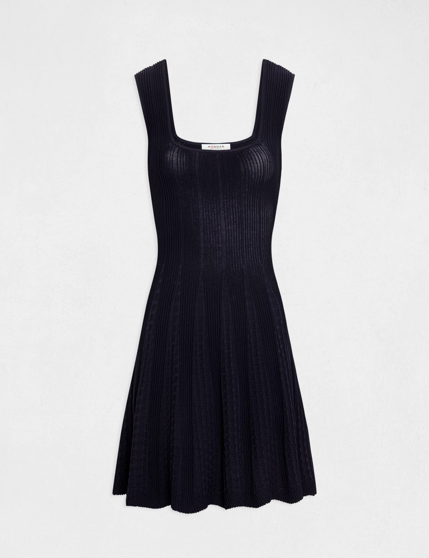 Robe Pull Patineuse à Bretelles Marine Femme 4 Robe Pull Patineuse à Bretelles Marine Femme – Image 4