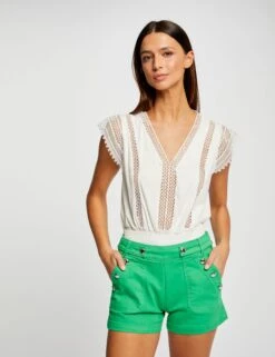 Short Ajusté à Pont Vert Femme 7 Short Ajusté à Pont Vert Femme -EllePort Soldes short ajuste a pont vert femme vue5 32536300897130600