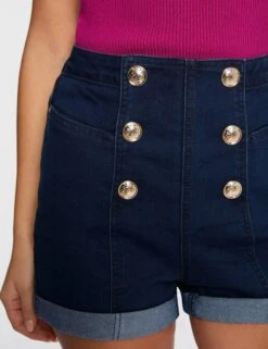 Short Ajusté à Ponts En Jean Jean Brut Femme -EllePort Soldes short ajuste a ponts en jean jean brut femme vue4 32536300941630305