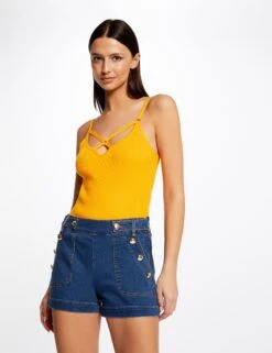 Short Avec Boutons Jean Stone Femme -EllePort Soldes short avec boutons jean stone femme vue5 32536300938060308