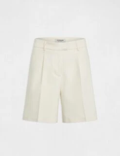 Short City Droit à Pinces Ecru Moyen Femme 8 Short City Droit à Pinces Ecru Moyen Femme -EllePort Soldes short city droit a pinces ecru moyen femme vue3 32536300941720213