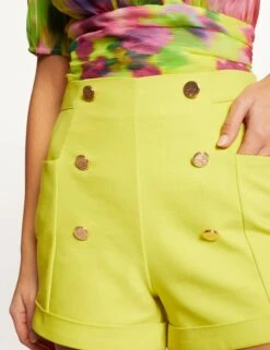 Short City Droit à Ponts Anis Femme -EllePort Soldes short city droit a ponts anis femme vue4 32536300936350604