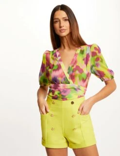 Short City Droit à Ponts Anis Femme -EllePort Soldes short city droit a ponts anis femme vue5 32536300936350604