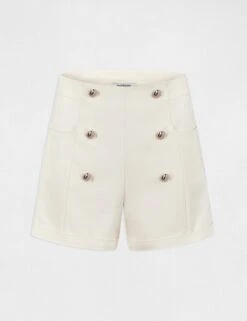 Short City Droit à Ponts Ecru Moyen Femme -EllePort Soldes short city droit a ponts ecru moyen femme vue3 32536300938110213