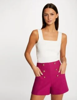 Short City Droit à Ponts Framboise Femme -EllePort Soldes short city droit a ponts framboise femme vue5 32536300941660502