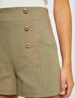 Short City Droit à Ponts Vert Moyen Femme -EllePort Soldes short city droit a ponts vert moyen femme vue4 32536300941660608