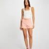 Short City Droit Avec Ornement Rose Moyen Femme