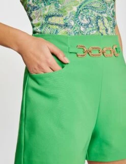 Short City Droit Avec Ornement Vert Femme 9 Short City Droit Avec Ornement Vert Femme -EllePort Soldes short city droit avec ornement vert femme vue4 32536300938120600