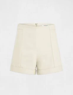 Short City Droit Taille Haute Beige Femme -EllePort Soldes short city droit taille haute beige femme vue3 32536300941680202