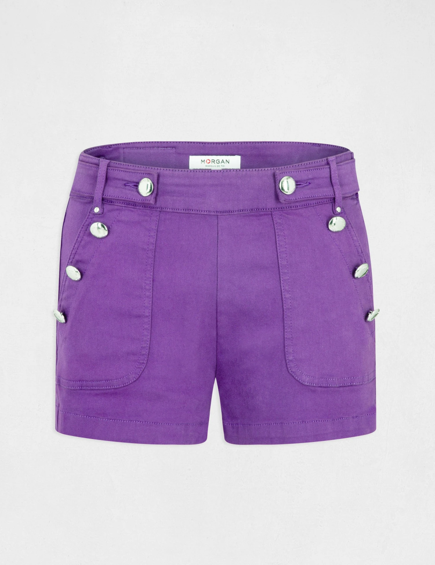 Short Droit à Ponts Violet Fonce Femme 4 Short Droit à Ponts Violet Fonce Femme – Image 4