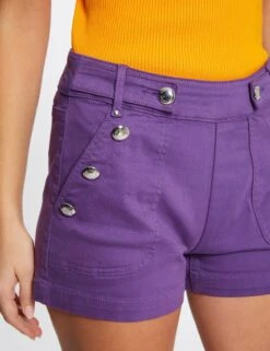 Short Droit à Ponts Violet Fonce Femme 9 Short Droit à Ponts Violet Fonce Femme -EllePort Soldes short droit a ponts violet fonce femme vue4 32536300938070311
