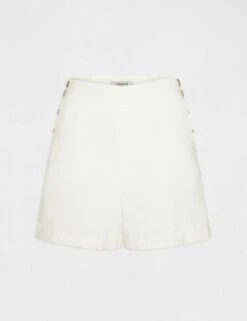 Short Droit Fluide à Ponts Ecru Femme -EllePort Soldes short droit fluide a ponts ecru femme vue3 32536300938200201
