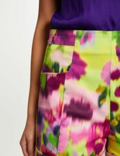 Short Droit Satin Imprimé Abstrait Multico Femme -EllePort Soldes short droit satin imprime abstrait multico femme vue4 32536300929460900